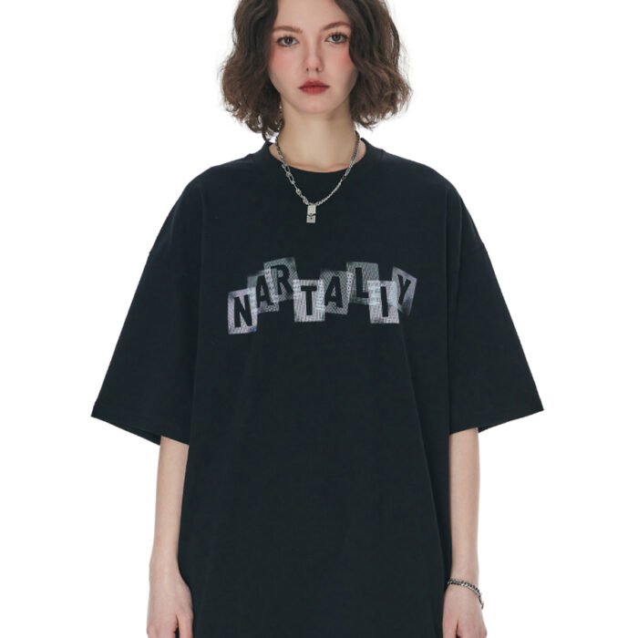 NARTALIY American letter heavy t-shirt for women-770922902872