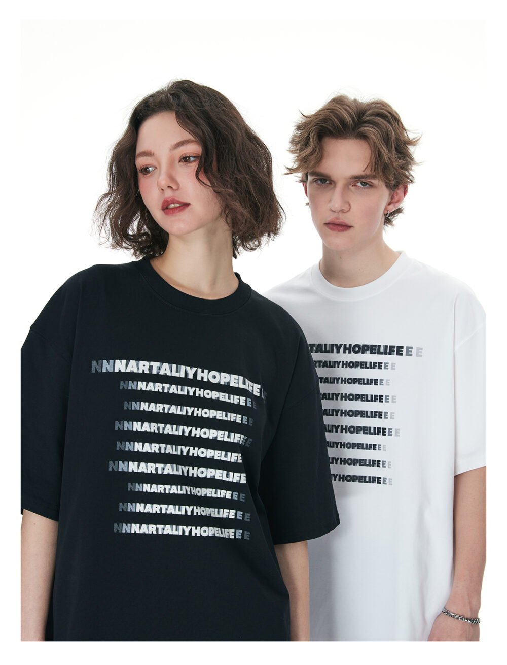 NARTALIY phantom letters American retro T-shirt for boys and girls_770935866989 - Image 2