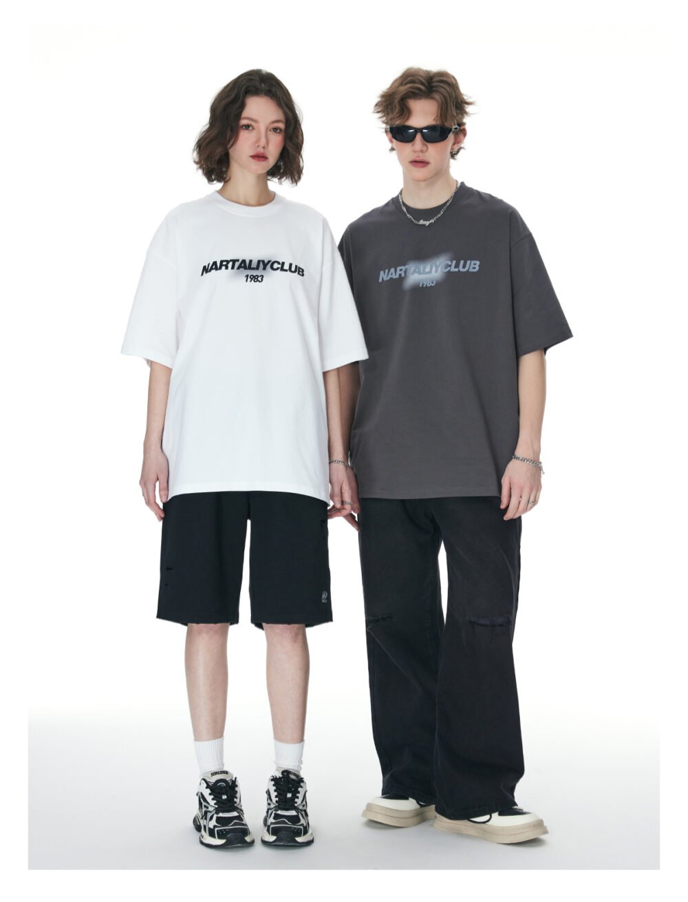 NARTALIY three-dimensional letter short-sleeved T-shirt for men and women_770929707211 - Image 3