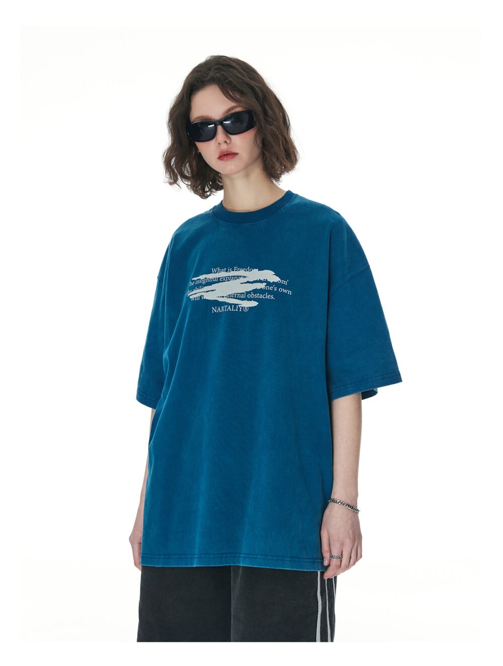 NARTALIY washed distressed short-sleeved T-shirt for men and women_770933275379 - Image 5
