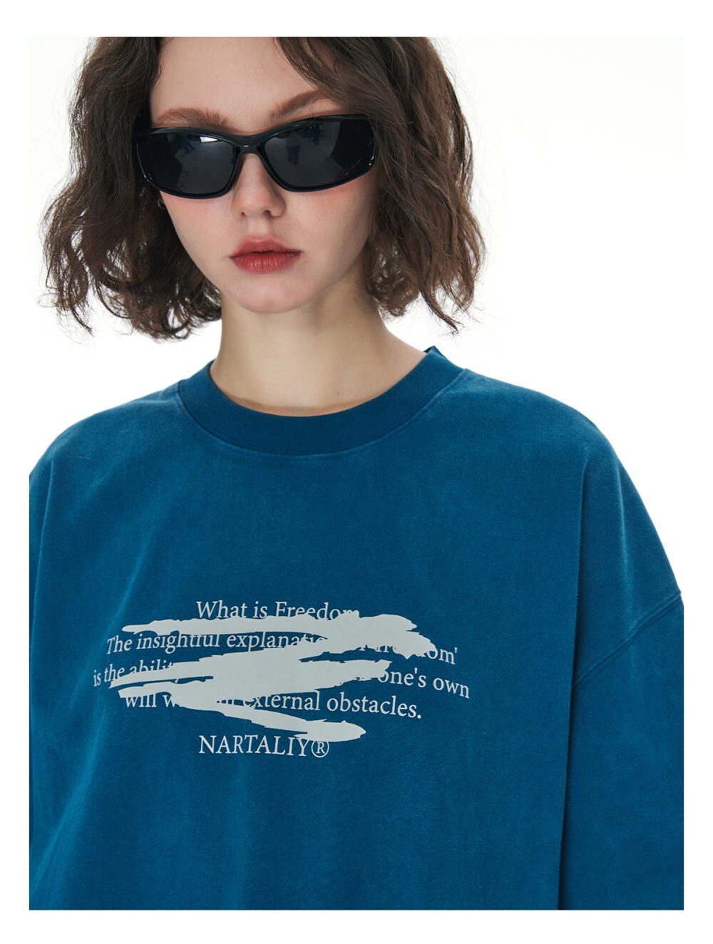 NARTALIY washed distressed short-sleeved T-shirt for men and women_770933275379 - Image 8