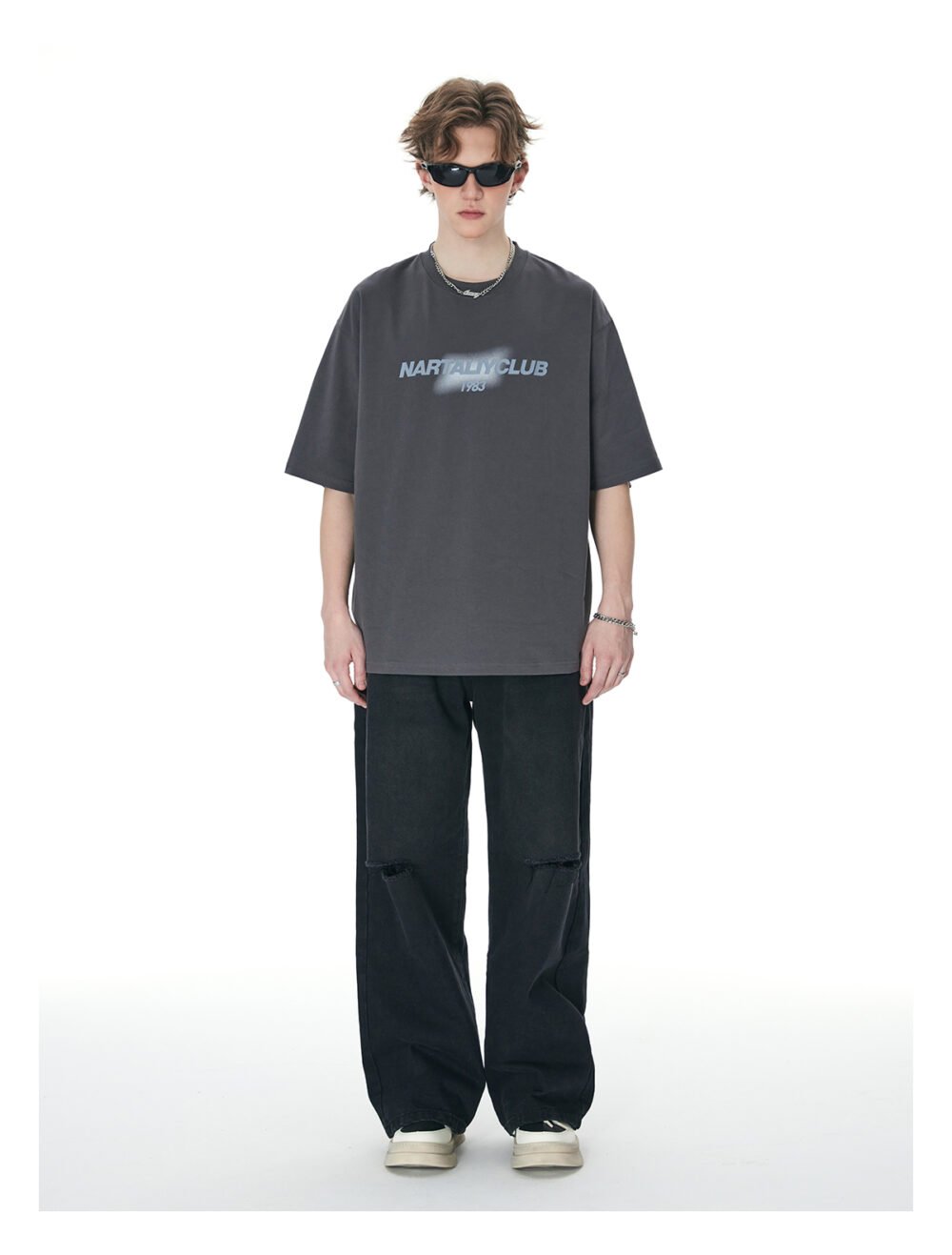 NARTALIY three-dimensional letter short-sleeved T-shirt for men and women_770929707211 - Image 9