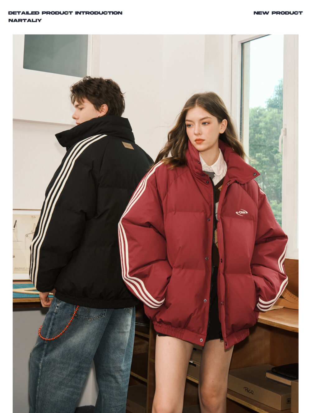 NARTALIY American Ribbon Short Down Jacket - Unisex Winter Trendy Brand