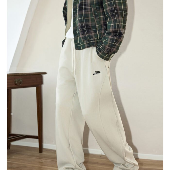 NARTALIY Curved Splicing Sweatpants - Men's Spring and Autumn Trendy American High Street Sports Trousers