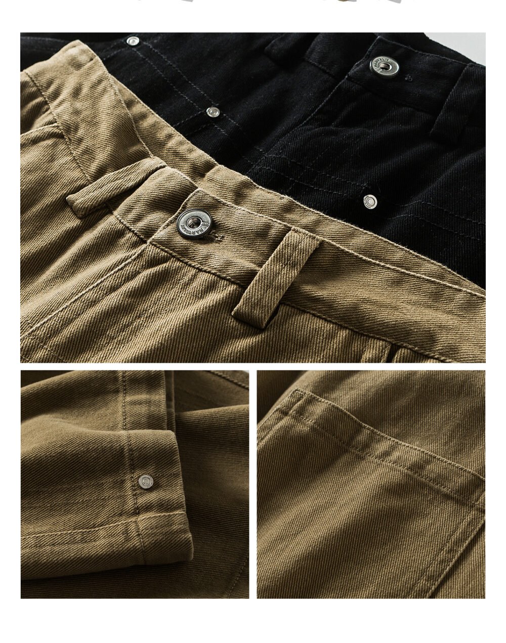 NARTALIY Rivet Decorated Pure Cotton Casual Pants - Men's Spring and Autumn American High Street Wide-Leg Trousers - Image 10