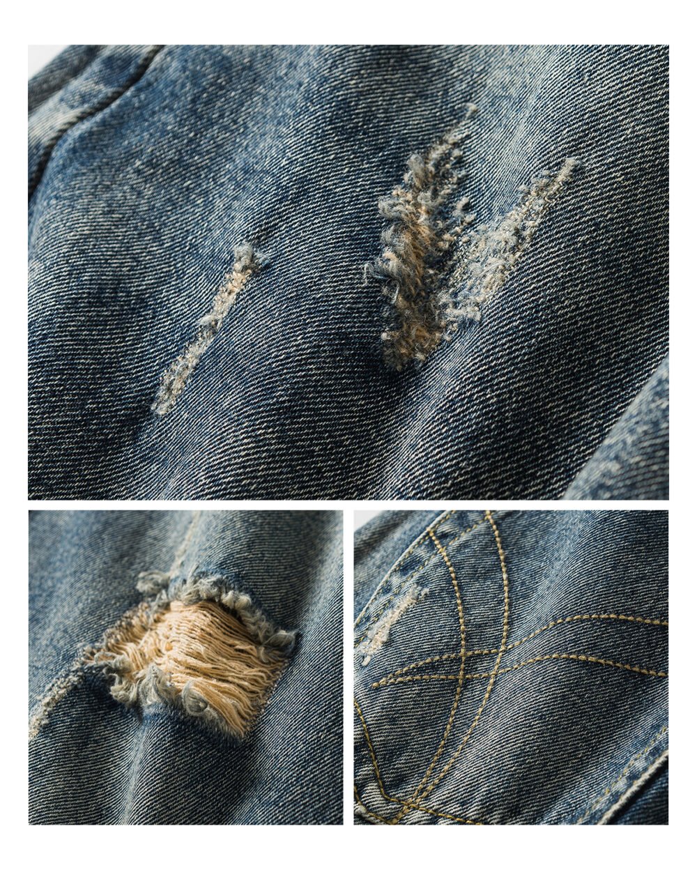 NARTALIY Ripped Washed Old Jeans - Men's Fashion Brand Spring and Autumn American Retro Wide-Leg Trousers - Image 6