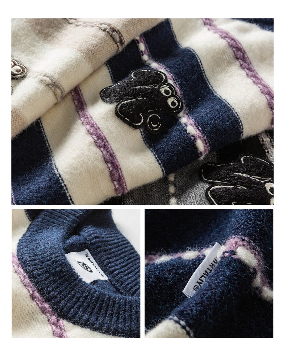 NARTALIY American Retro Striped Sweater - Unisex Autumn and Winter Loose Knitted Jacket - Image 13