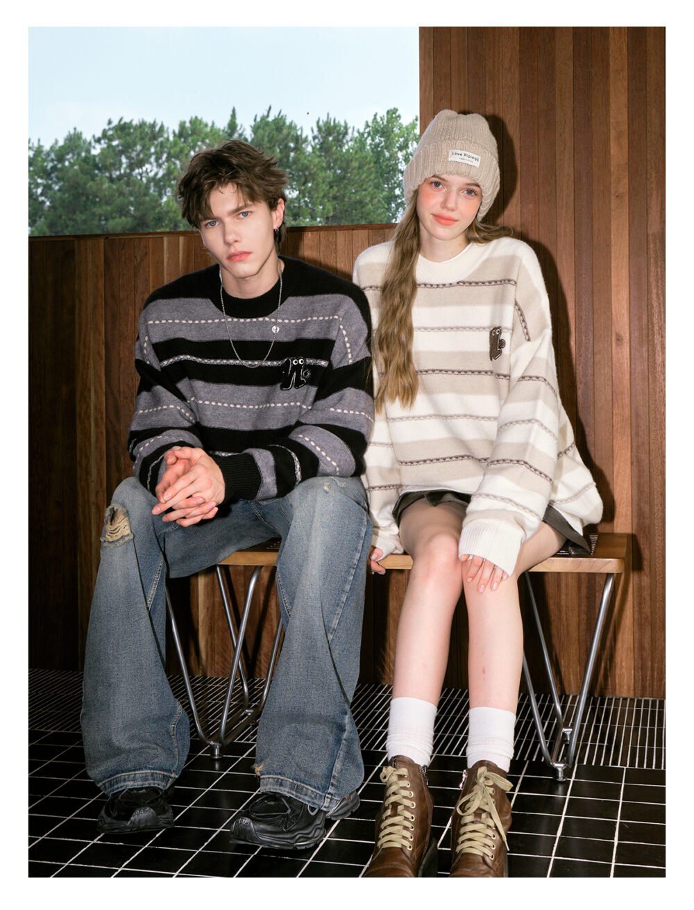 NARTALIY American Retro Striped Sweater - Unisex Autumn and Winter Loose Knitted Jacket - Image 3
