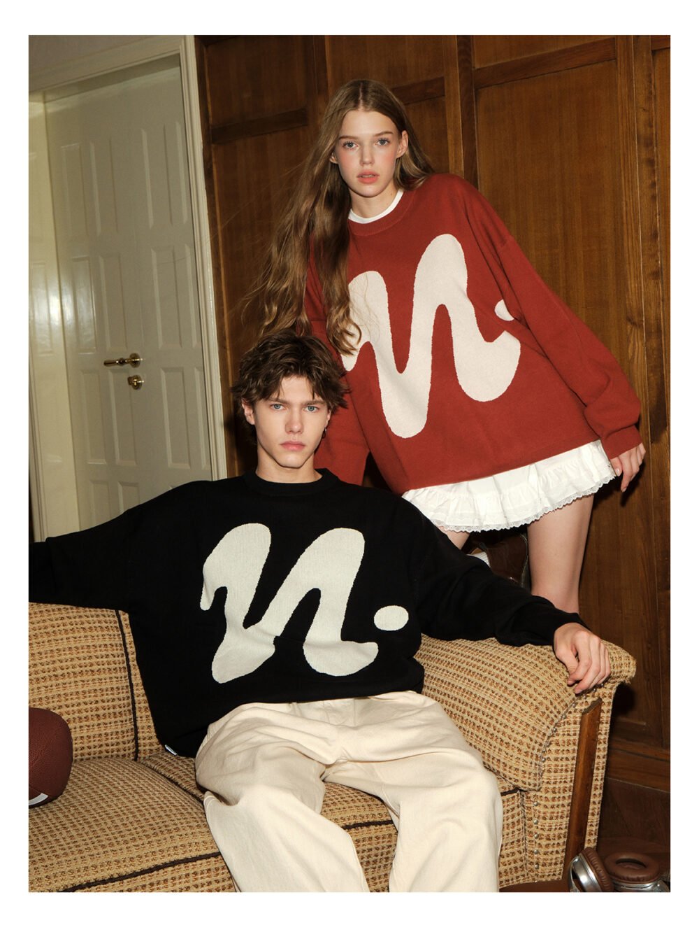 NARTALIY Puppy Round Neck Sweater - Unisex Autumn and Winter American Retro Trend Loose Sweater - Image 3
