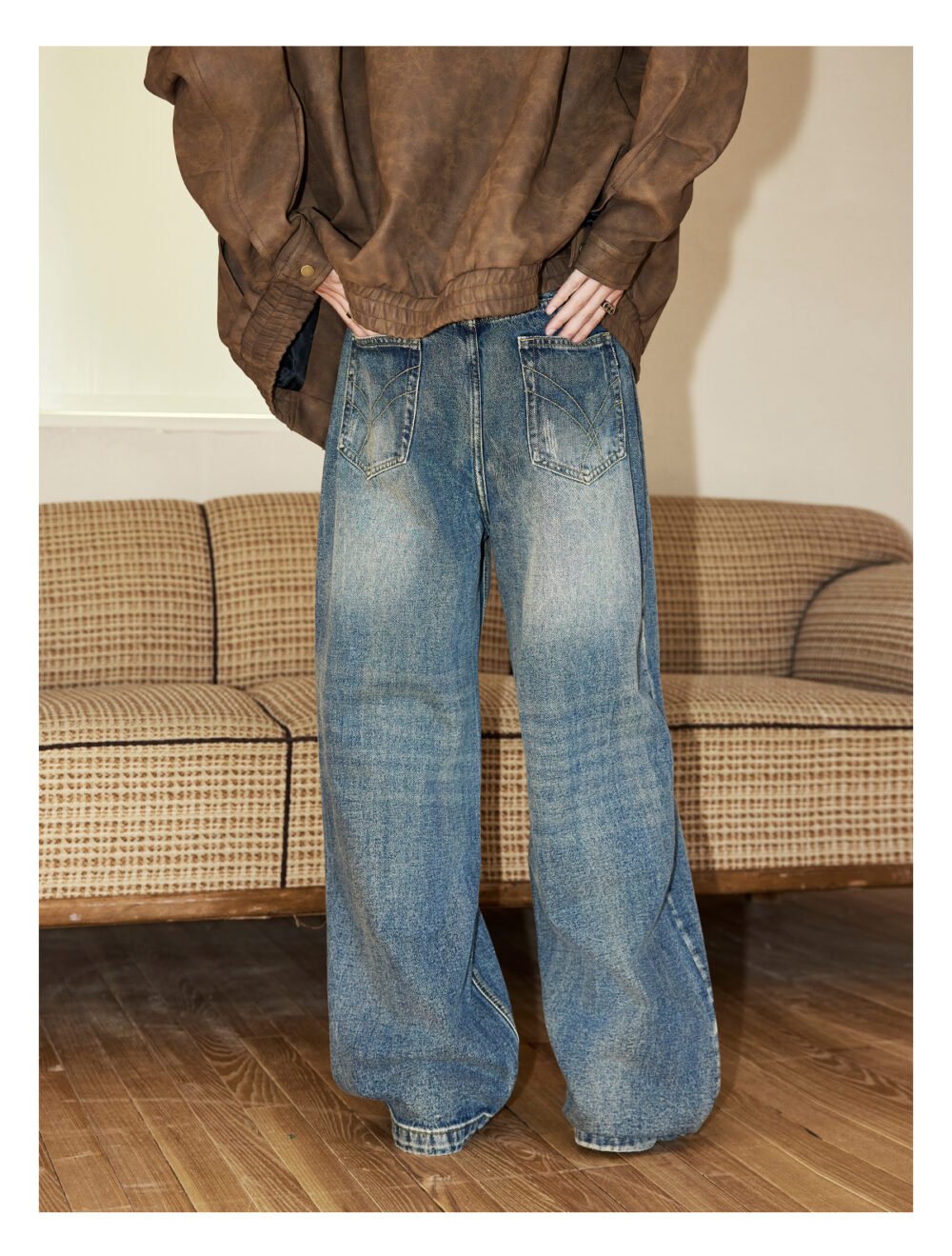 NARTALIY Ripped Washed Old Jeans - Men's Fashion Brand Spring and Autumn American Retro Wide-Leg Trousers - Image 4