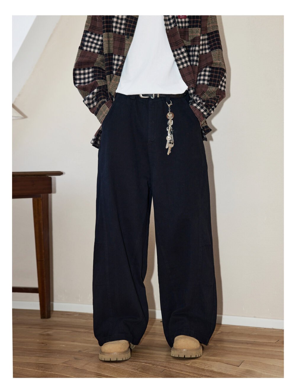 NARTALIY American High Street Washed Old Casual Pants - Men's Pure Cotton Trend Spring and Autumn Wide-Leg Trousers