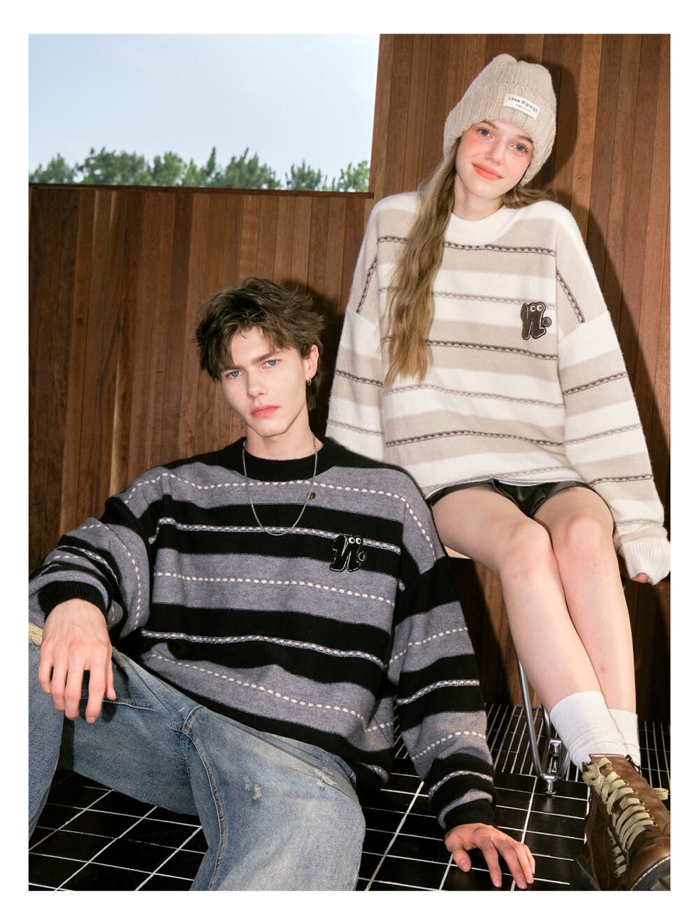NARTALIY American Retro Striped Sweater - Unisex Autumn and Winter Loose Knitted Jacket - Image 4