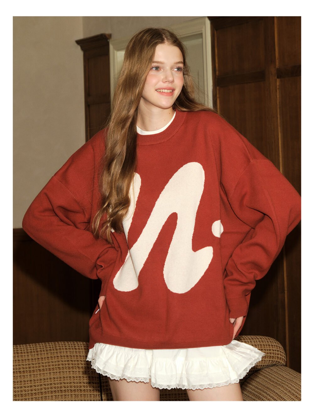 NARTALIY Puppy Round Neck Sweater - Unisex Autumn and Winter American Retro Trend Loose Sweater - Image 9
