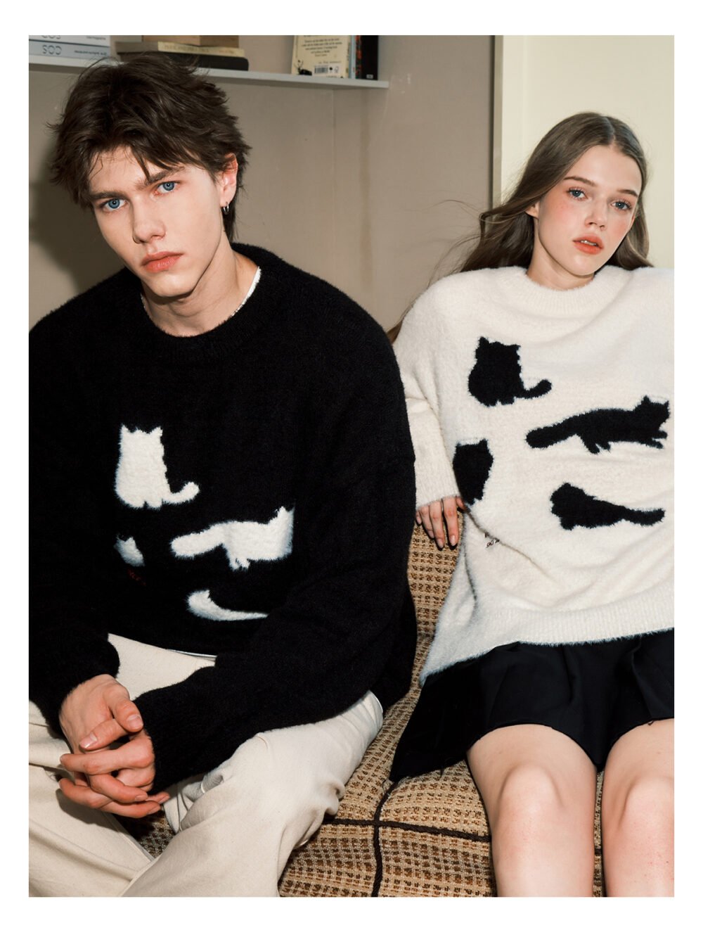 NARTALIY Cat Mohair Sweater - Unisex Autumn and Winter American Retro Loose Sweater - Image 3