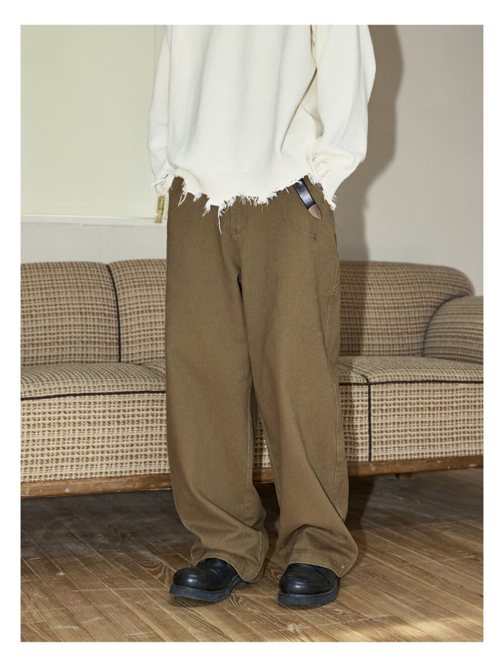 NARTALIY Rivet Decorated Pure Cotton Casual Pants - Men's Spring and Autumn American High Street Wide-Leg Trousers - Image 8