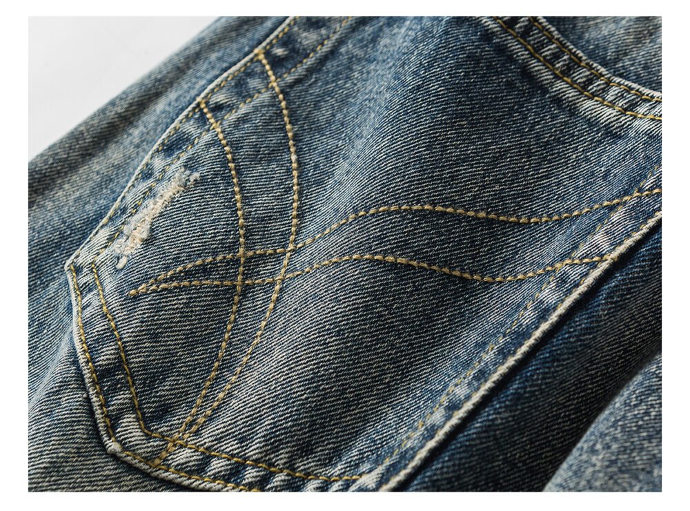 NARTALIY Ripped Washed Old Jeans - Men's Fashion Brand Spring and Autumn American Retro Wide-Leg Trousers - Image 8
