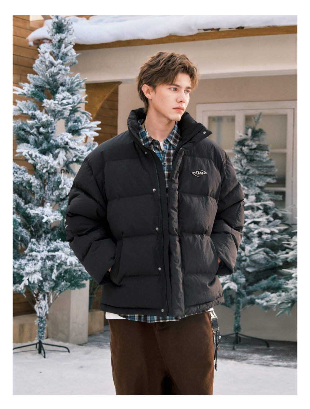 NARTALIY Splash-Proof Stand-Up Collar Down Jacket - Unisex Winter American Style Thickened Duck Down Jacket - Image 4
