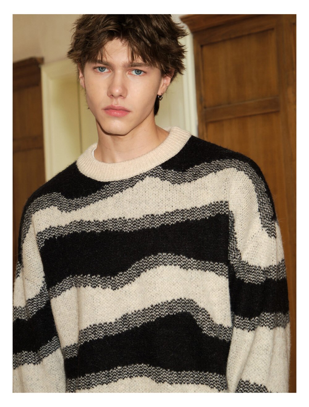 NARTALIY American Irregular Striped Sweater - Unisex Autumn and Winter Trendy Loose Knitted Sweater Jacket - Image 7