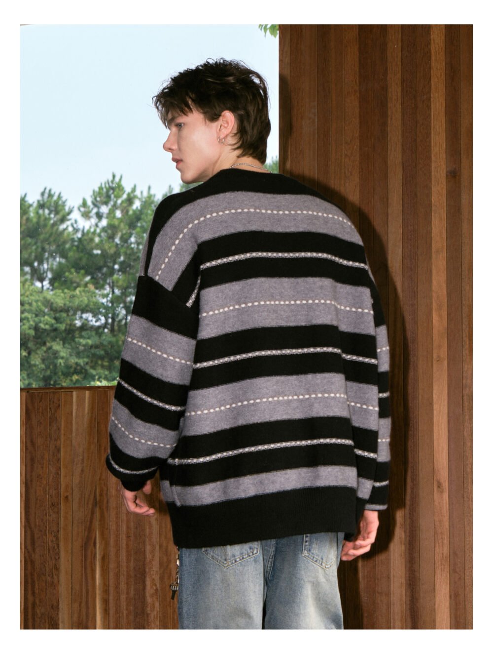 NARTALIY American Retro Striped Sweater - Unisex Autumn and Winter Loose Knitted Jacket - Image 8