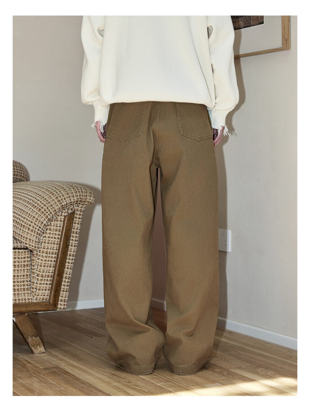 NARTALIY Rivet Decorated Pure Cotton Casual Pants - Men's Spring and Autumn American High Street Wide-Leg Trousers - Image 9