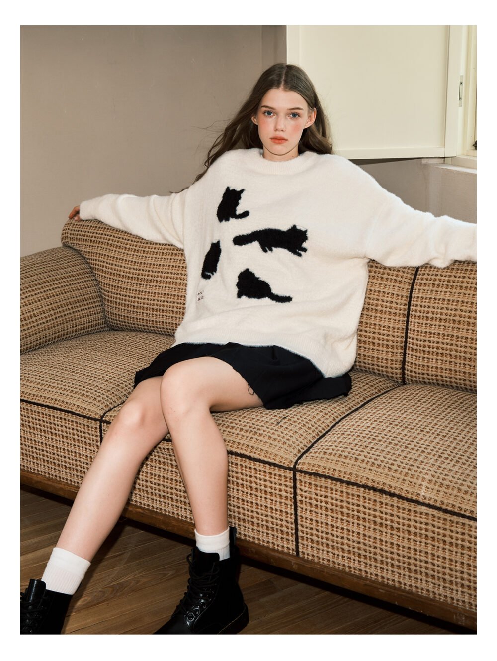 NARTALIY Cat Mohair Sweater - Unisex Autumn and Winter American Retro Loose Sweater - Image 8