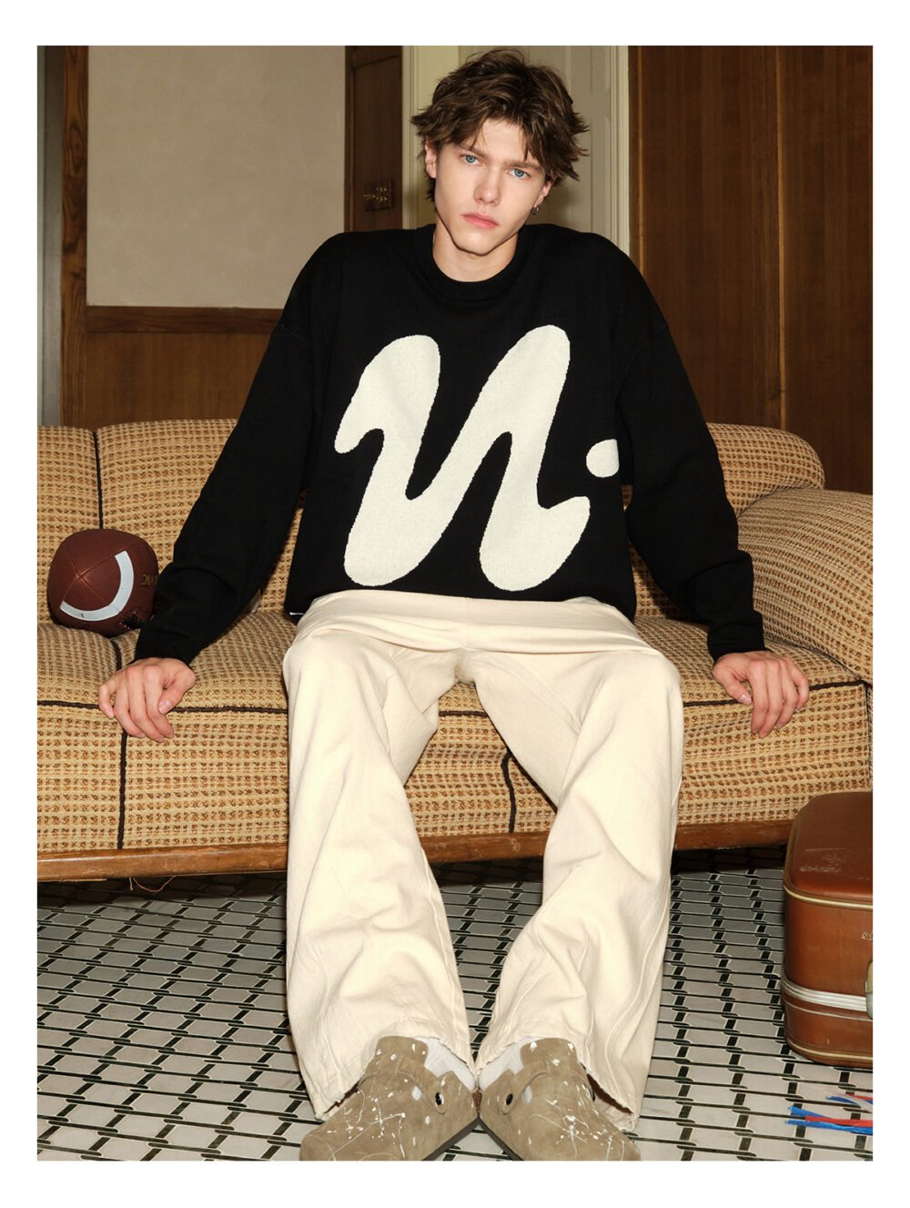 NARTALIY Puppy Round Neck Sweater - Unisex Autumn and Winter American Retro Trend Loose Sweater - Image 5