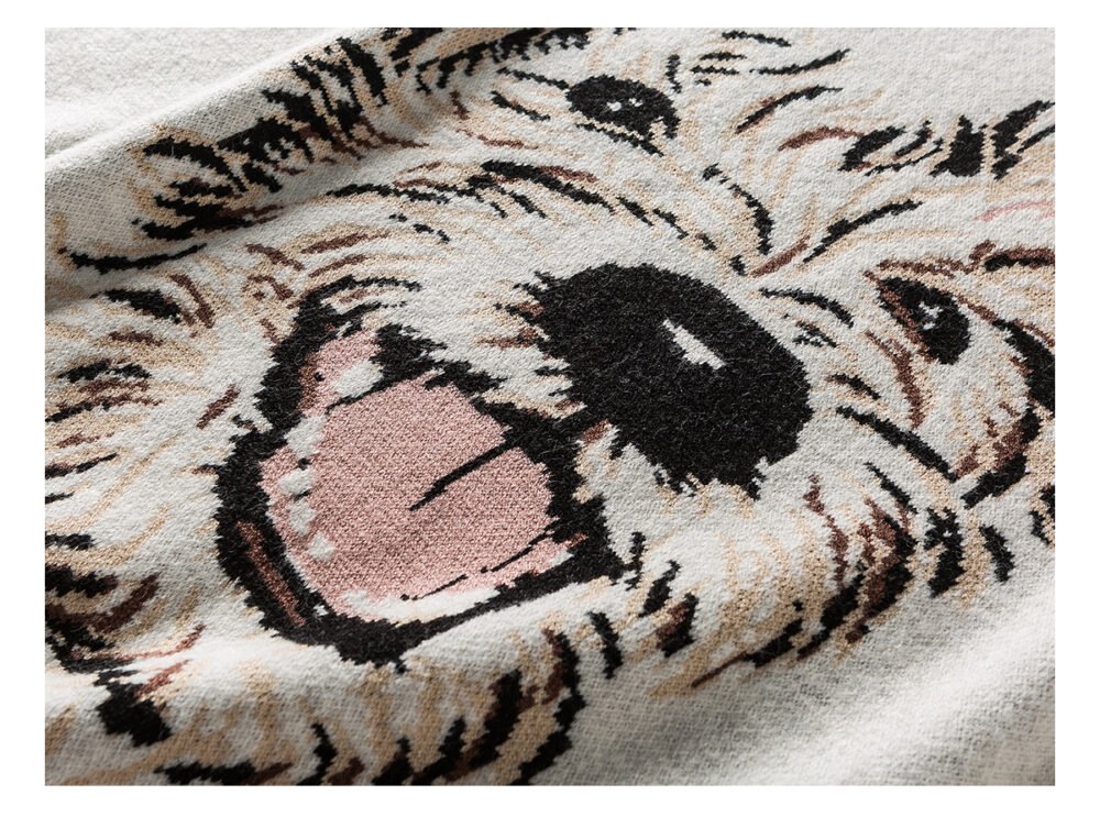 NARTALIY Puppy Round Neck Sweater - Unisex Autumn and Winter American Retro Trend Loose Sweater - Image 9