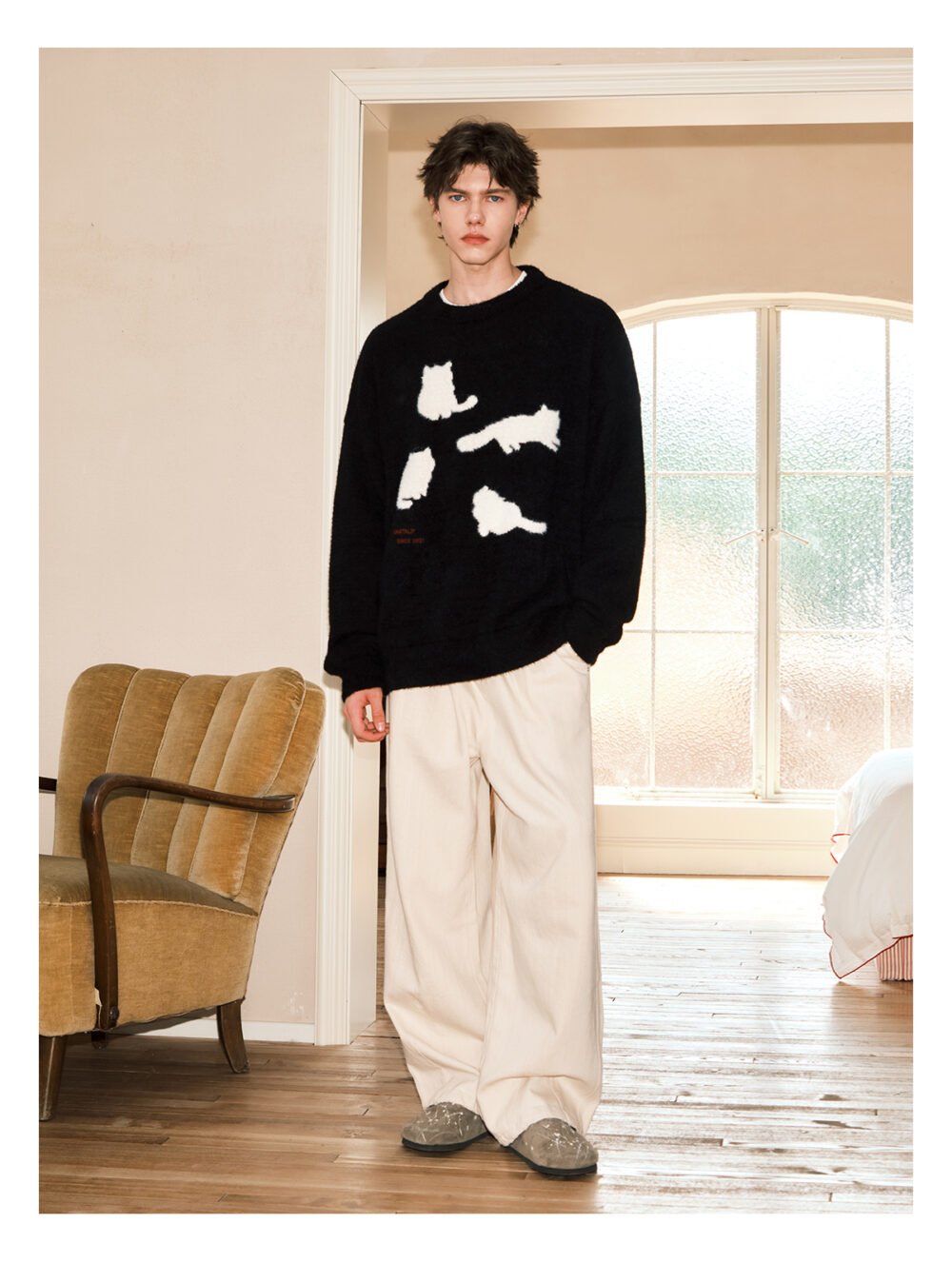 NARTALIY Cat Mohair Sweater - Unisex Autumn and Winter American Retro Loose Sweater - Image 6
