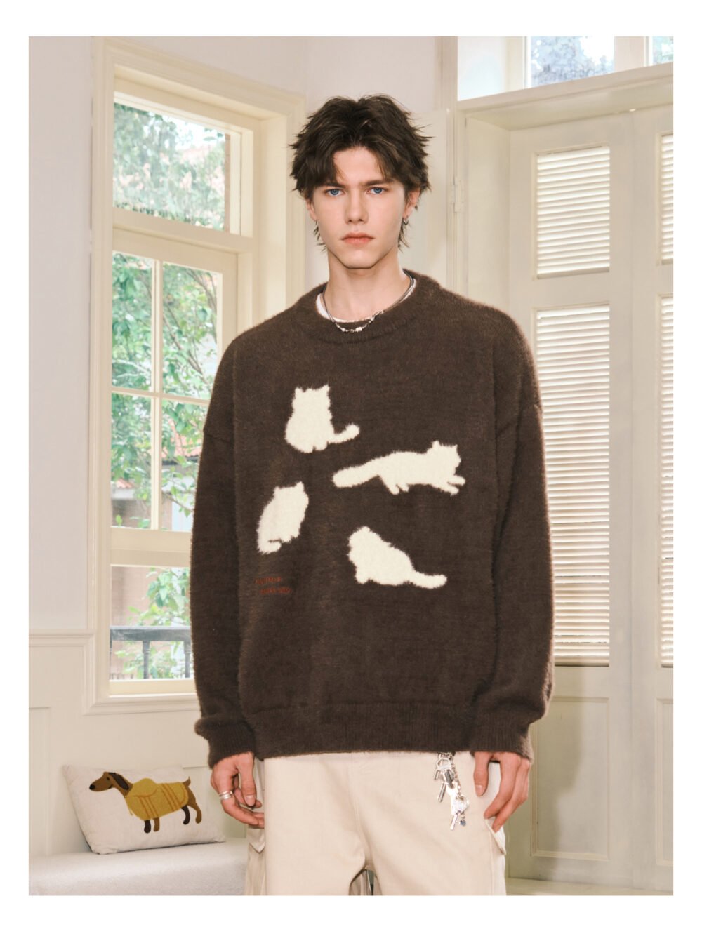 NARTALIY Cat Mohair Sweater - Unisex Autumn and Winter American Retro Loose Sweater - Image 14