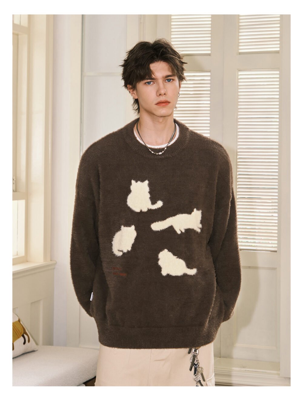 NARTALIY Cat Mohair Sweater - Unisex Autumn and Winter American Retro Loose Sweater - Image 15