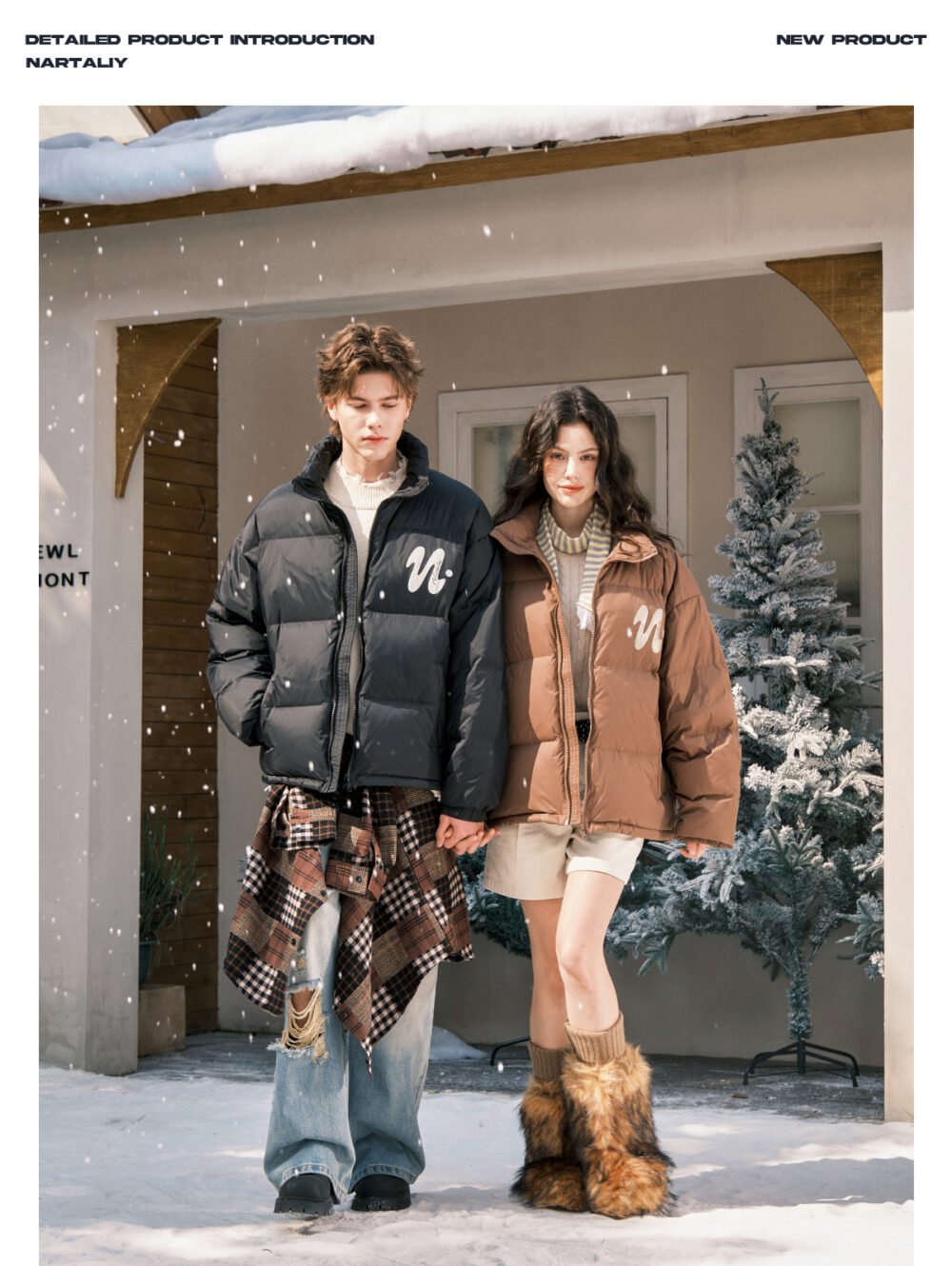NARTALIY American Style Short Stand Collar Down Jacket